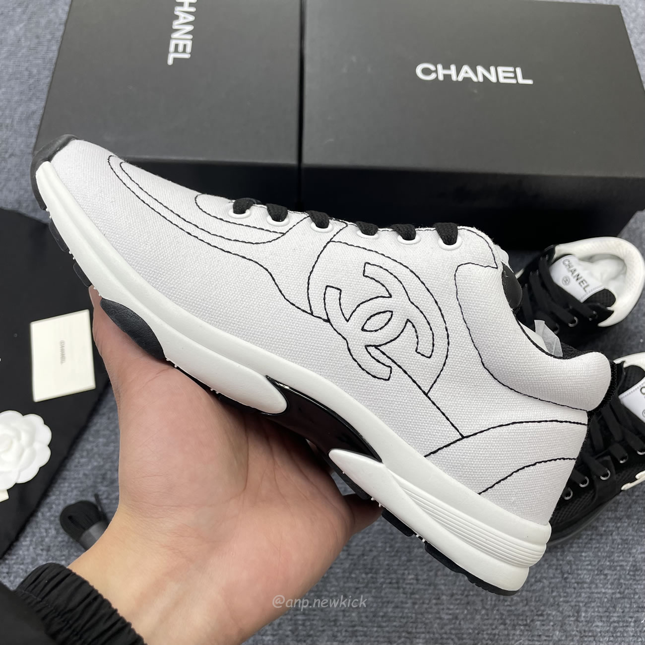 Chanel Low Top Trainer Black White G38299 Y55720 K3845 (6) - newkick.cc